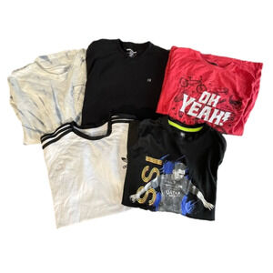 𝅺SET of 5 boys t-shirts shirt sleeves Sz L and XL